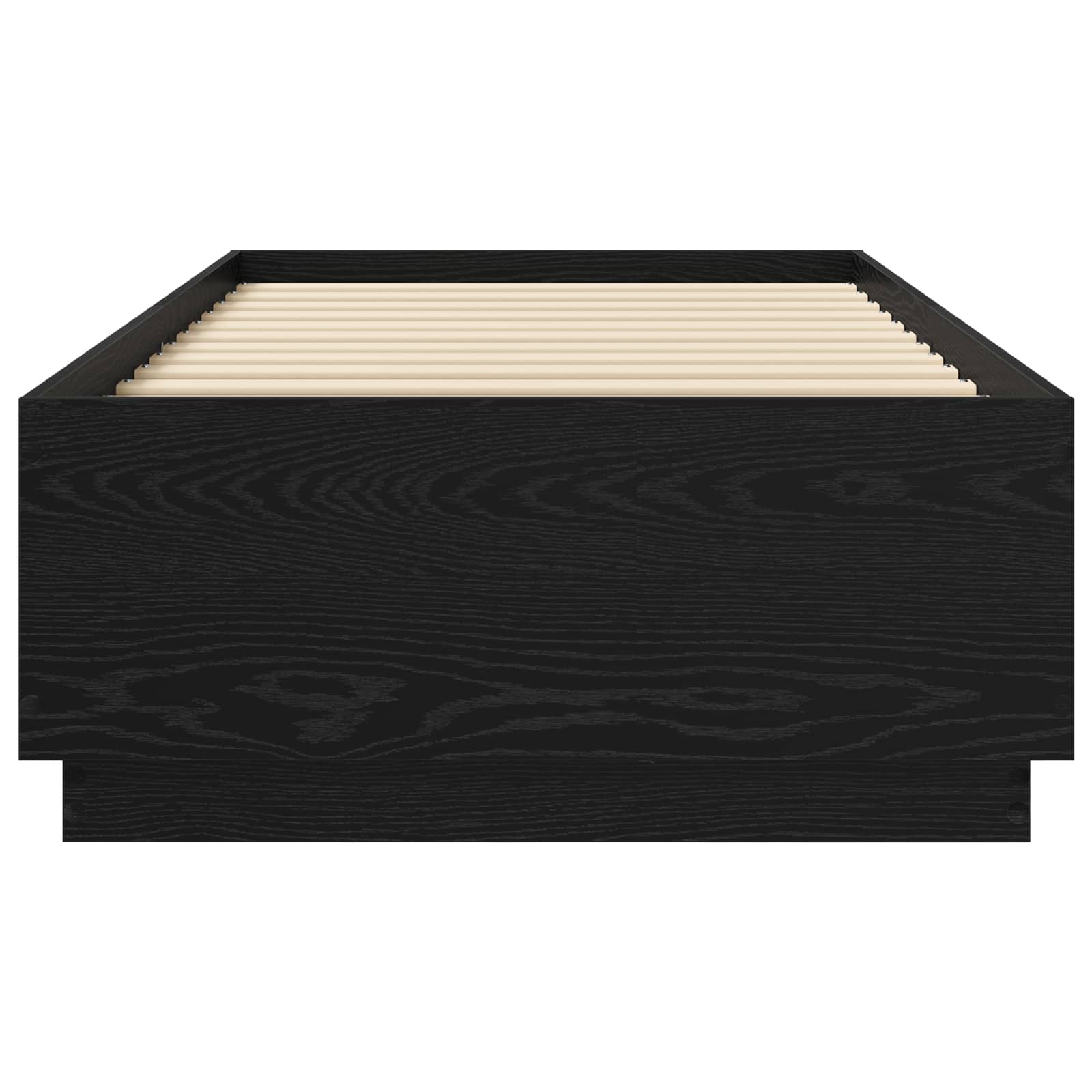 Lovos rėmas su LED Juodojo ąžuolo 80 x 200 cm Apdirbta mediena