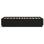 Lovos rėmas su LED Juodojo ąžuolo 80 x 200 cm Apdirbta mediena