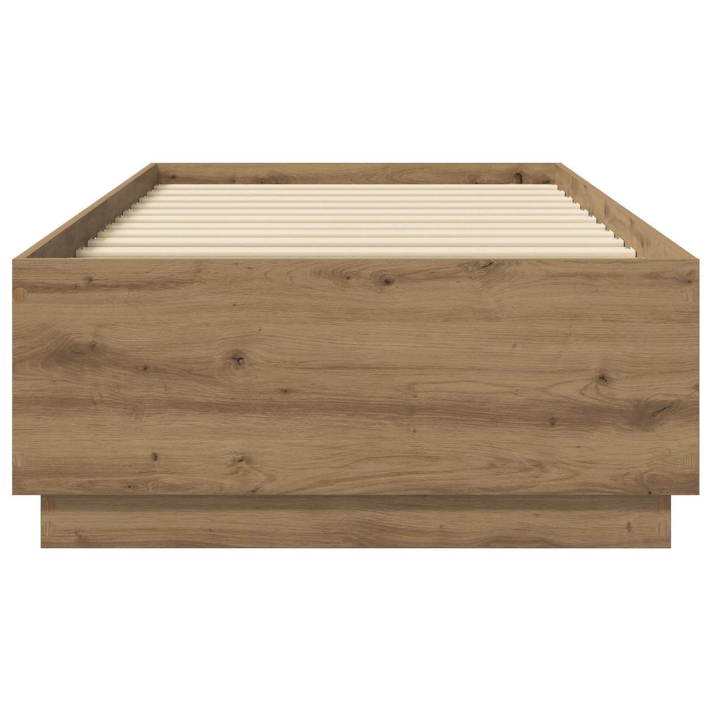 Lovos rėmas su LED Artisano ąžuolo 80 x 200 cm Apdirbta mediena