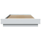 Lovos rėmas su LED Balta 80 x 200 cm Apdirbta mediena