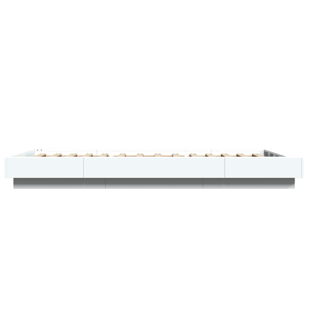Lovos rėmas su LED Balta 80 x 200 cm Apdirbta mediena