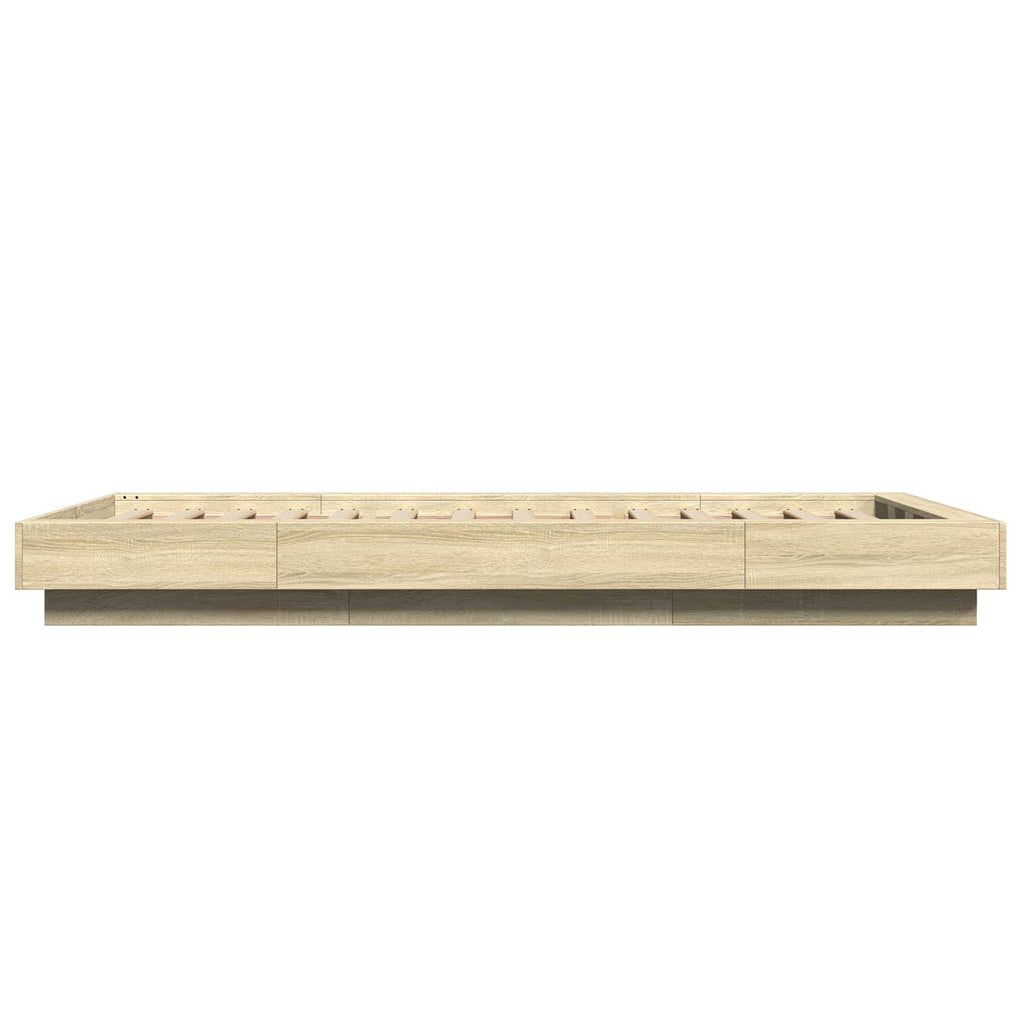 Lovos rėmas su LED Sonoma ąžuolas 80 x 200 cm Apdirbta mediena