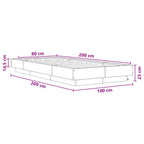 Lovos rėmas su LED Sendintos medienos 80 x 200 cm
