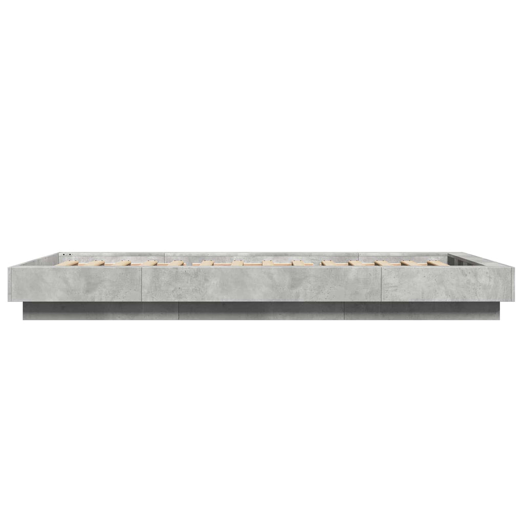 Lovos rėmas su LED Betono pilka 80 x 200 cm Apdirbta mediena
