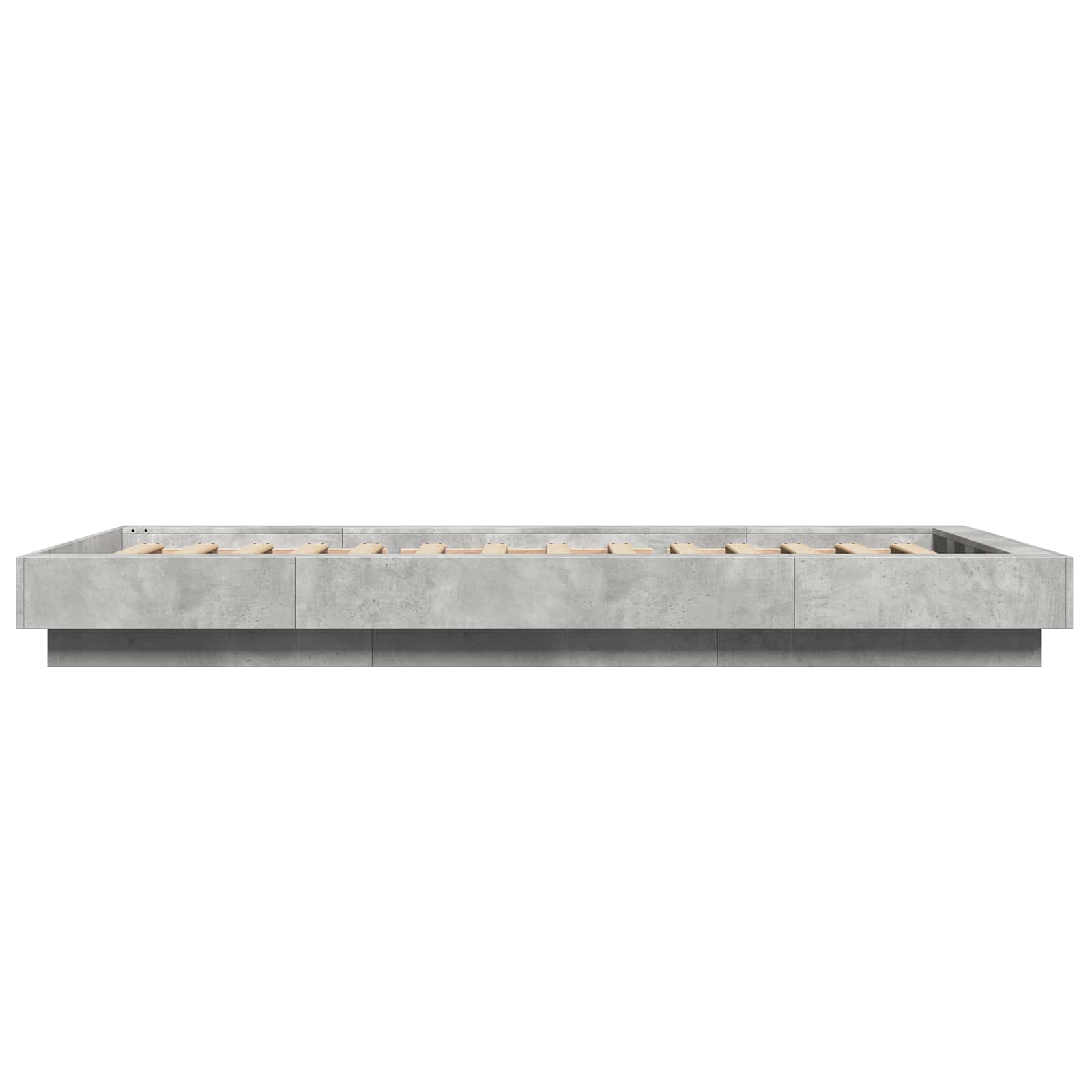 Lovos rėmas su LED Betono pilka 80 x 200 cm Apdirbta mediena
