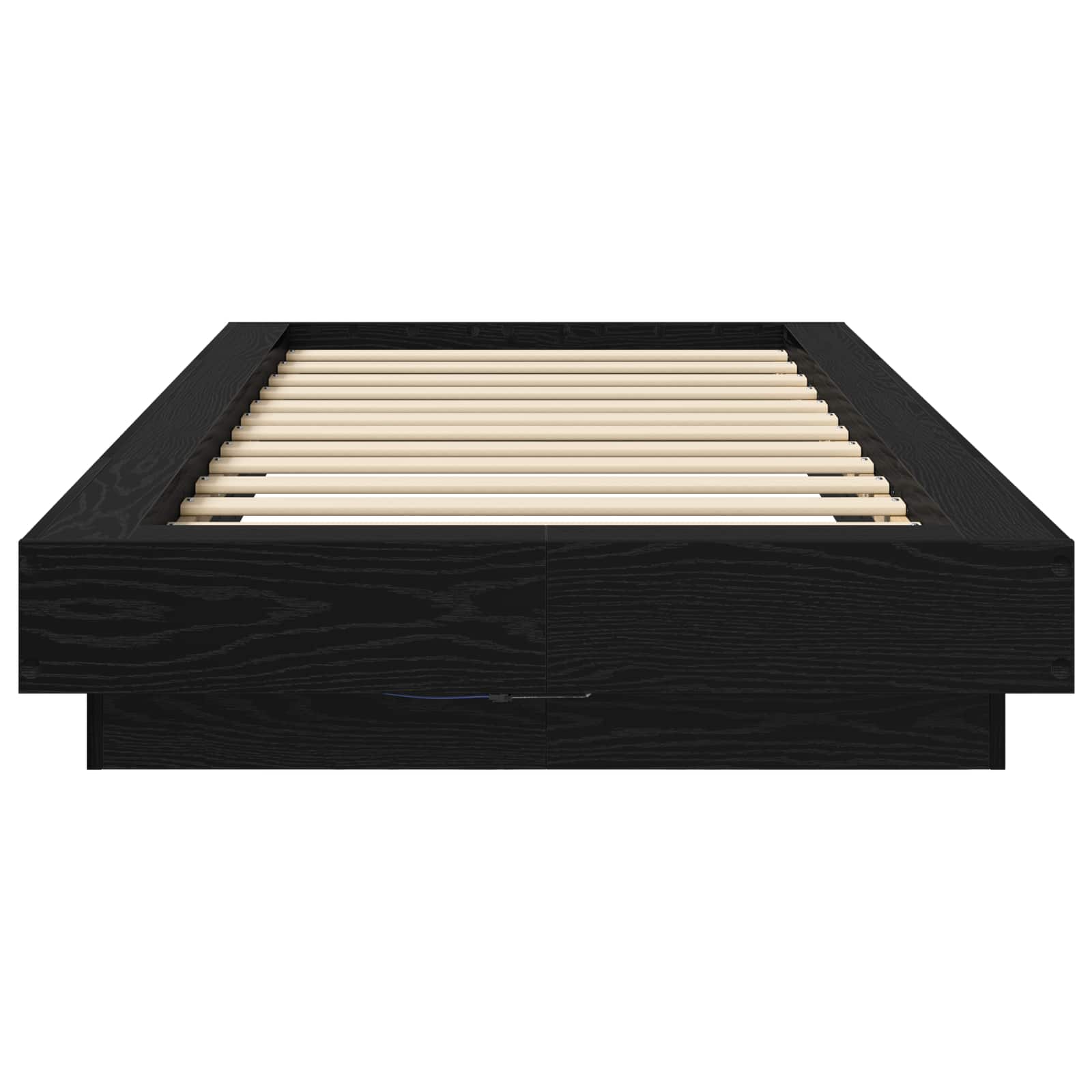 Lovos rėmas su LED Juodojo ąžuolo 80 x 200 cm Apdirbta mediena