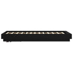 Lovos rėmas su LED Juodojo ąžuolo 80 x 200 cm Apdirbta mediena