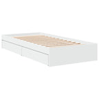 Lovos rėmas su saugojimu Balta 80 x 200 cm Apdirbta mediena