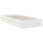 Lovos rėmas su saugojimu Balta 80 x 200 cm Apdirbta mediena