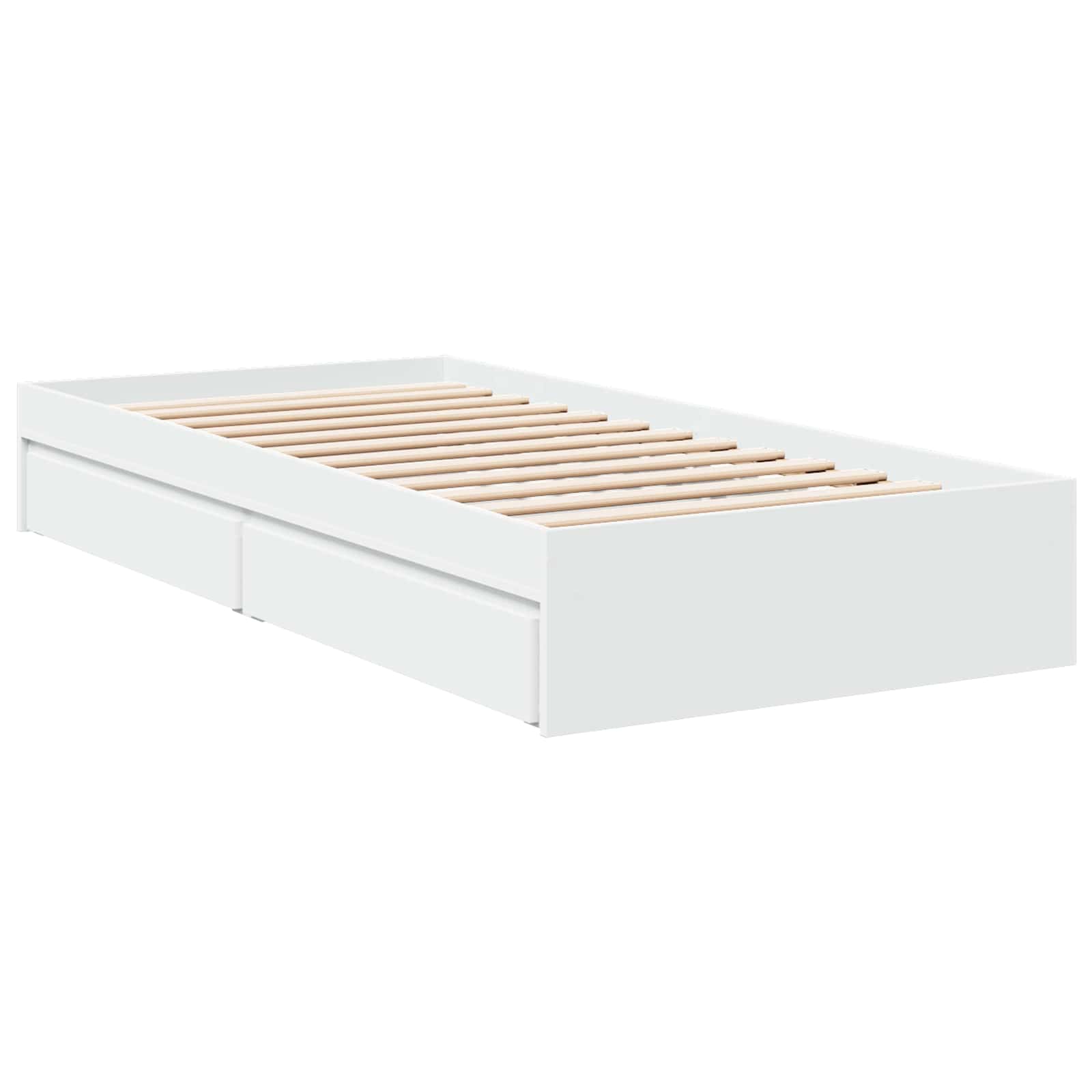 Lovos rėmas su saugojimu Balta 80 x 200 cm Apdirbta mediena
