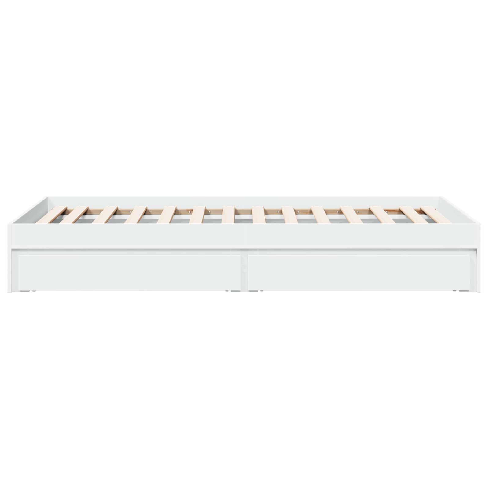 Lovos rėmas su saugojimu Balta 80 x 200 cm Apdirbta mediena