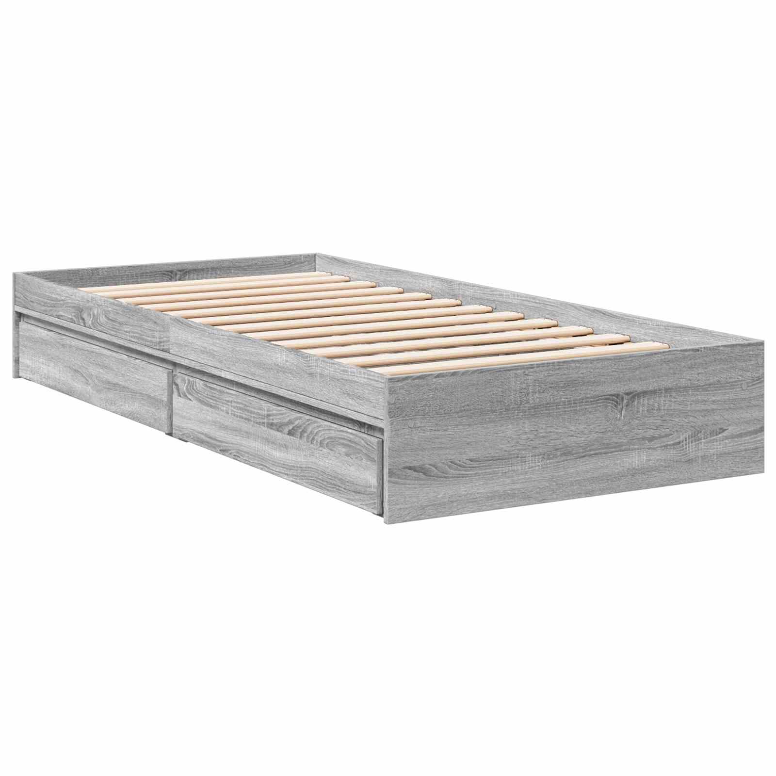Lovos rėmas su saugojimu su stalčių Pilka Sonoma 80 x 200 cm