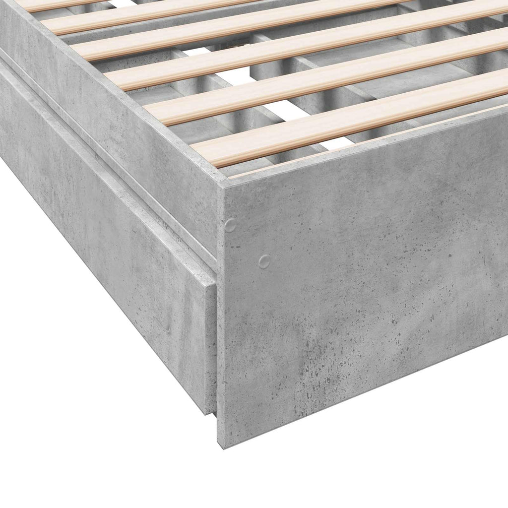 Lovos rėmas su saugojimu su stalčių Betono pilka 80 x 200 cm