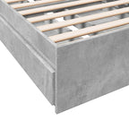Lovos rėmas su saugojimu su stalčių Betono pilka 80 x 200 cm