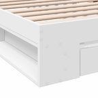 Lovos rėmas su saugojimu Balta 80 x 200 cm Apdirbta mediena