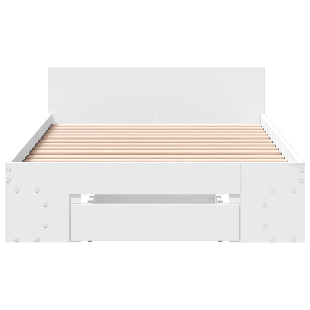 Lovos rėmas su saugojimu Balta 80 x 200 cm Apdirbta mediena