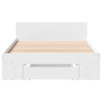 Lovos rėmas su saugojimu Balta 80 x 200 cm Apdirbta mediena