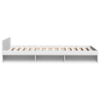 Lovos rėmas su saugojimu Balta 80 x 200 cm Apdirbta mediena