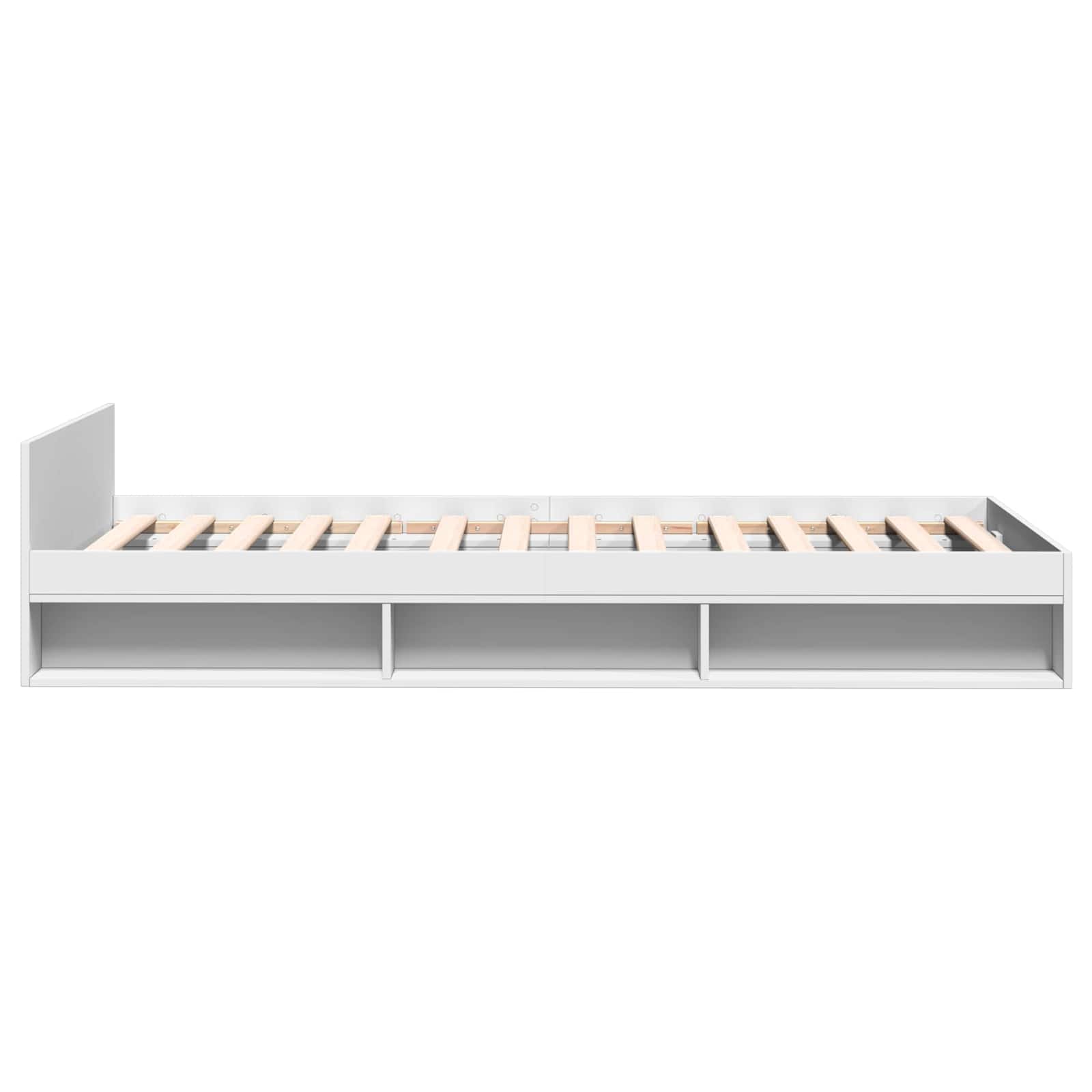 Lovos rėmas su saugojimu Balta 80 x 200 cm Apdirbta mediena