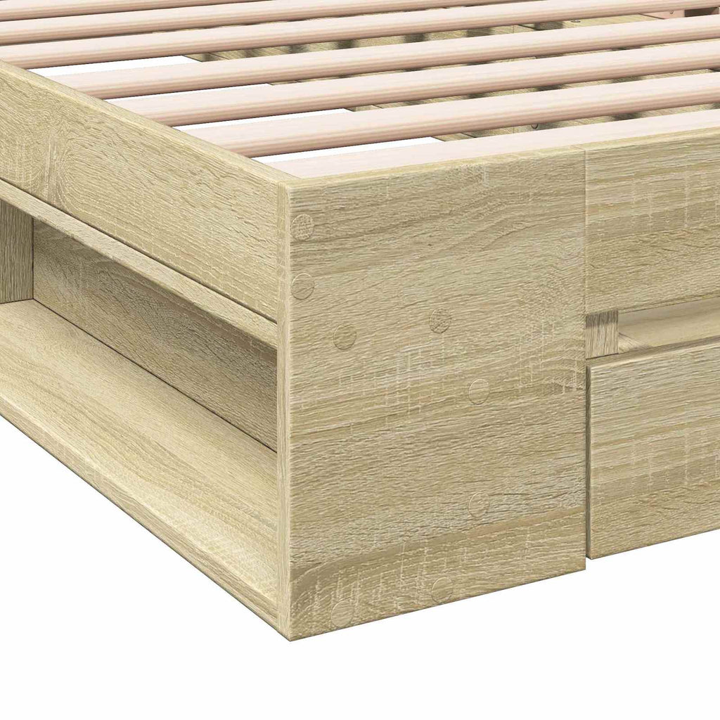 Lovos rėmas su saugojimu su stalčių Sonoma ąžuolas 80 x 200 cm