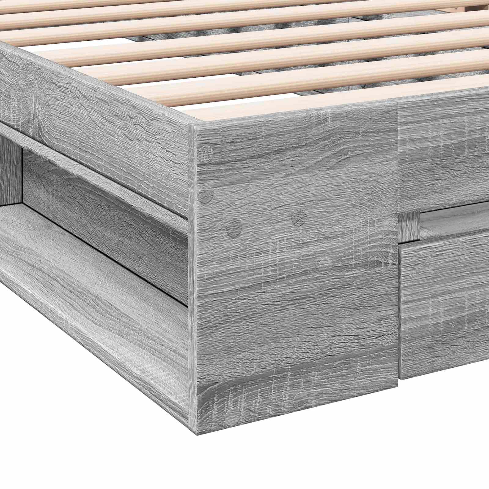 Lovos rėmas su saugojimu su stalčių Pilka Sonoma 80 x 200 cm