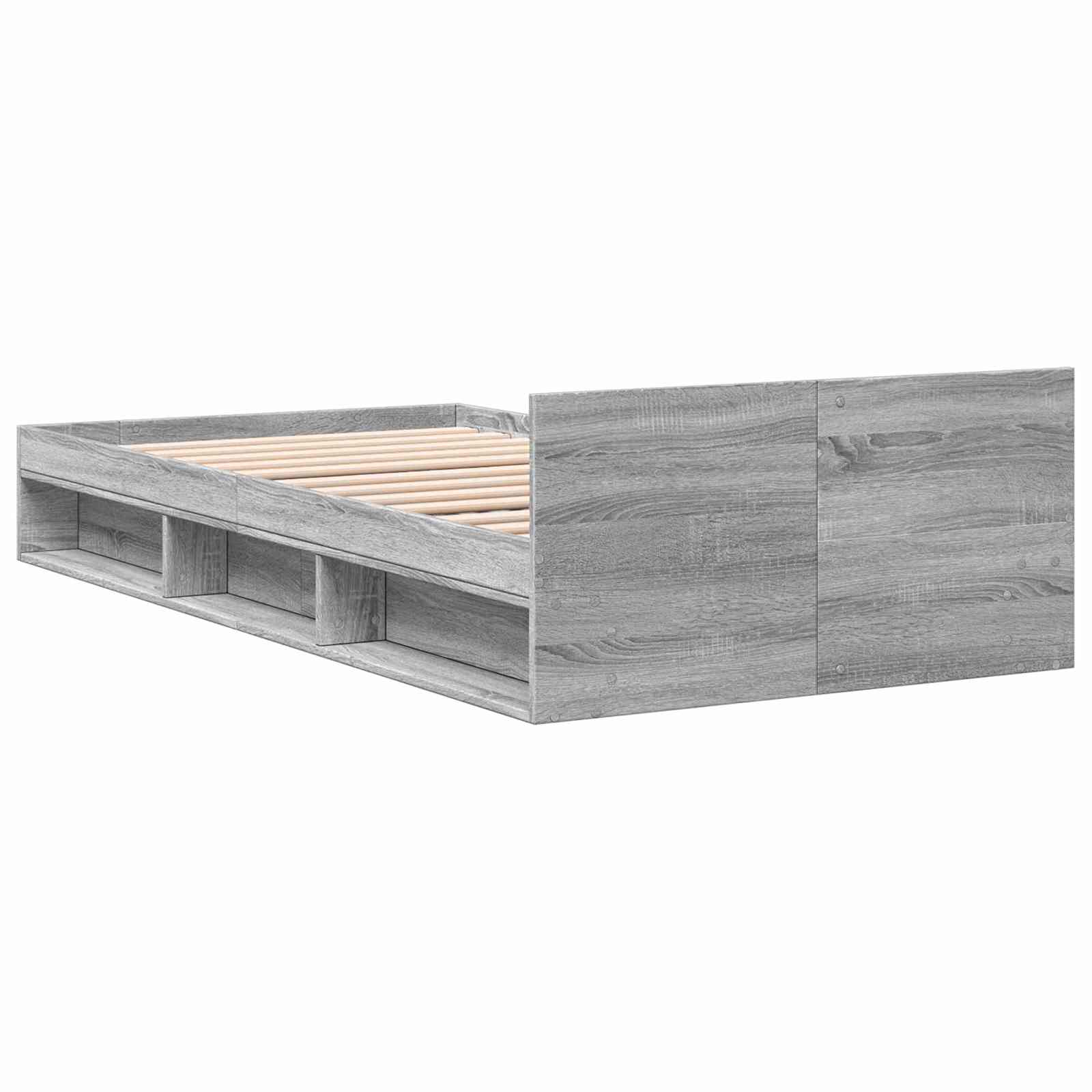 Lovos rėmas su saugojimu su stalčių Pilka Sonoma 80 x 200 cm