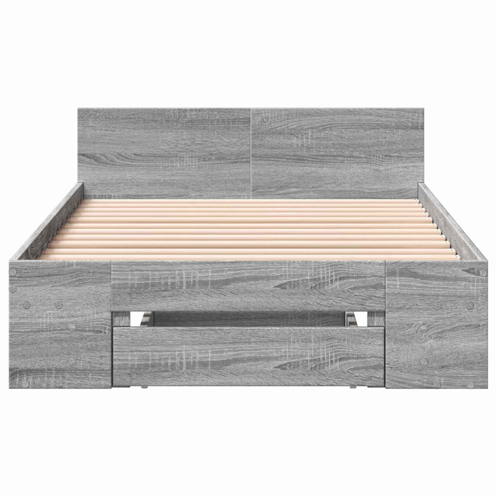 Lovos rėmas su saugojimu su stalčių Pilka Sonoma 80 x 200 cm