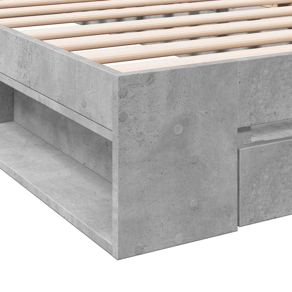 Lovos rėmas su saugojimu su stalčių Betono pilka 80 x 200 cm