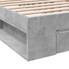Lovos rėmas su saugojimu su stalčių Betono pilka 80 x 200 cm