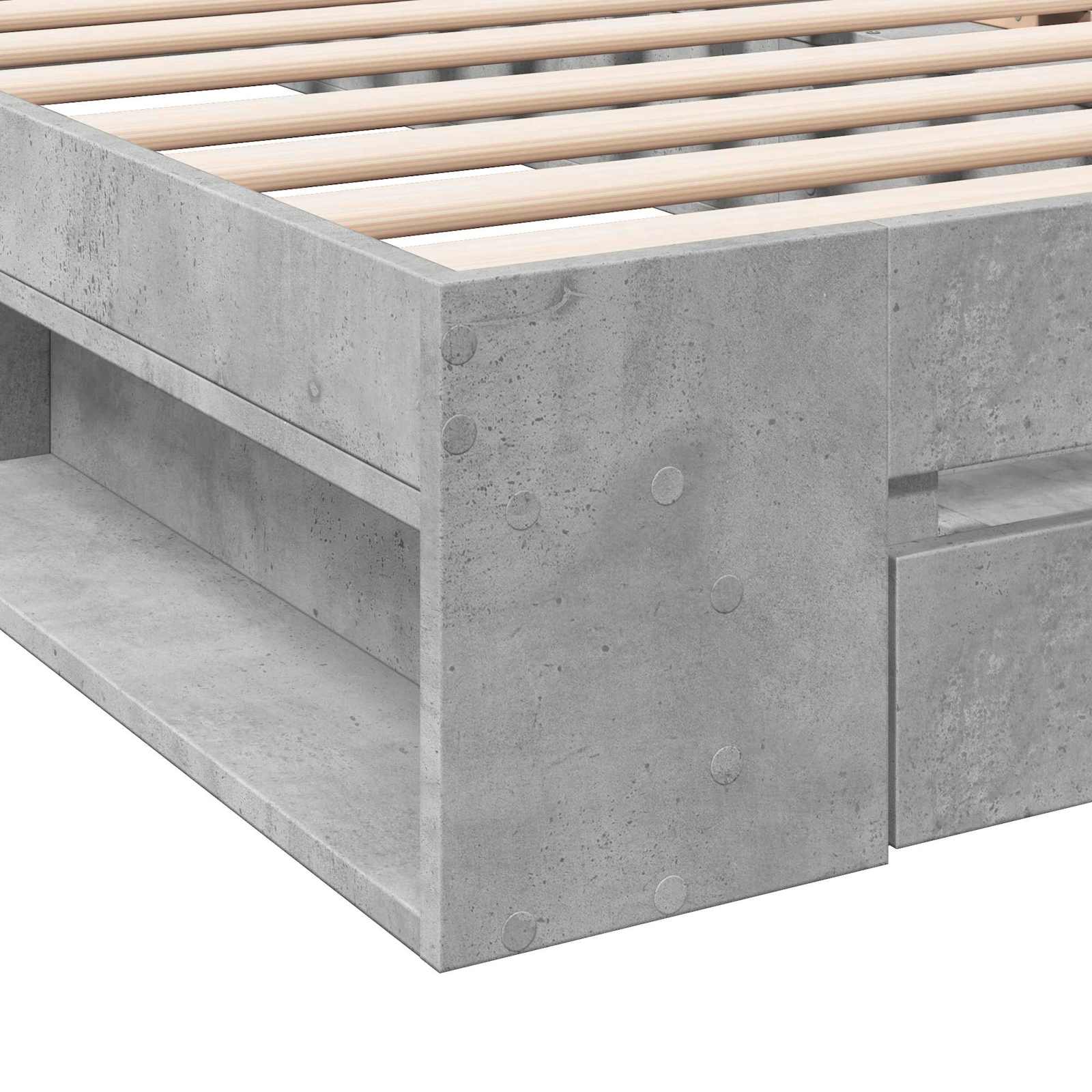 Lovos rėmas su saugojimu su stalčių Betono pilka 80 x 200 cm