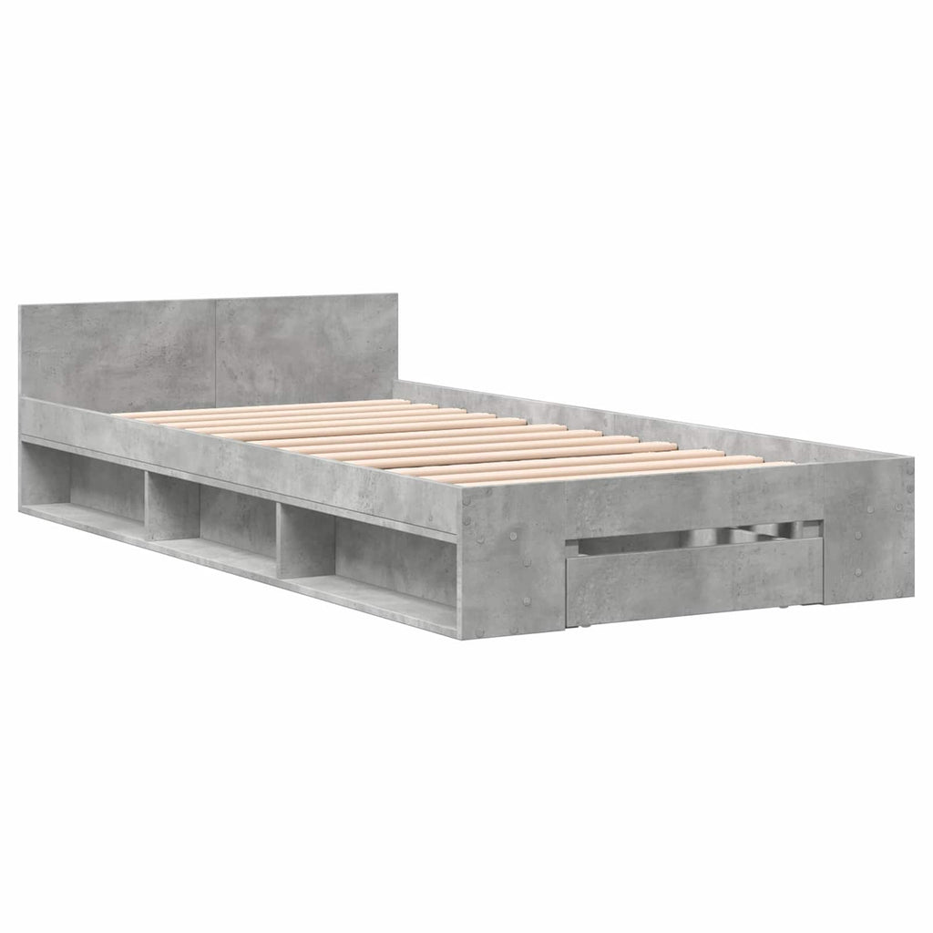 Lovos rėmas su saugojimu su stalčių Betono pilka 80 x 200 cm