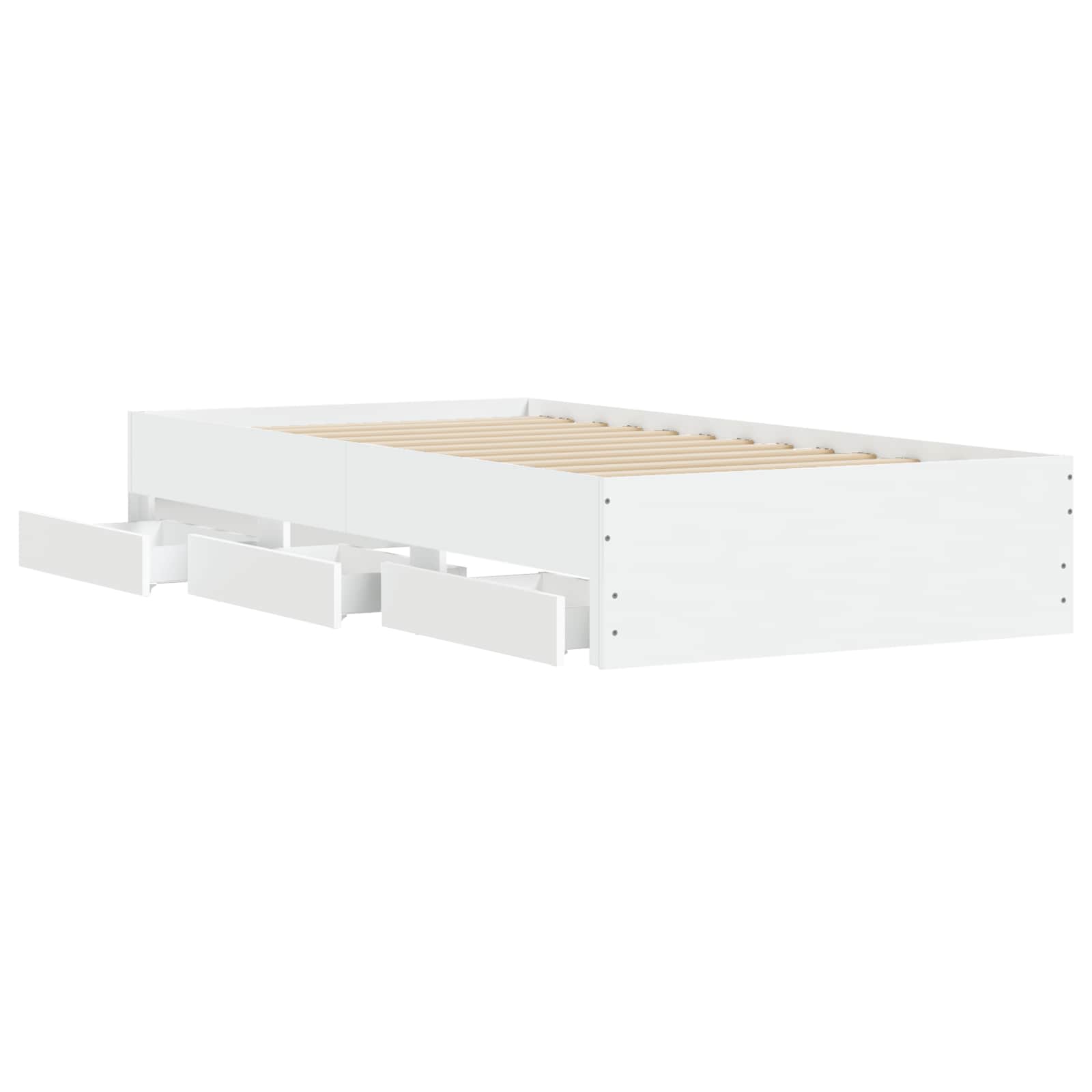 Lovos rėmas su saugojimu Balta 80 x 200 cm Apdirbta mediena