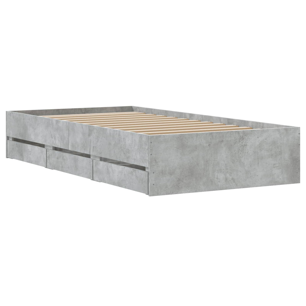 Lovos rėmas su saugojimu su stalčių Pilka Sonoma 80 x 200 cm