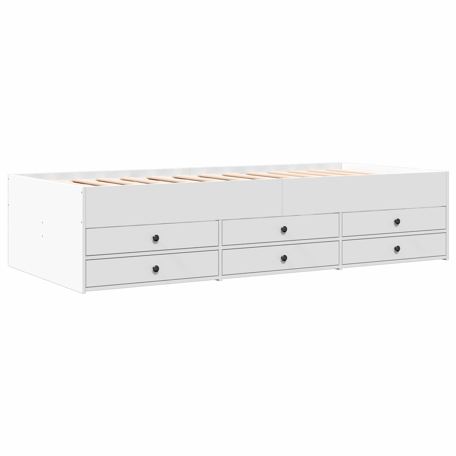 Lovos rėmas su saugojimu Balta 80 x 200 cm Apdirbta mediena