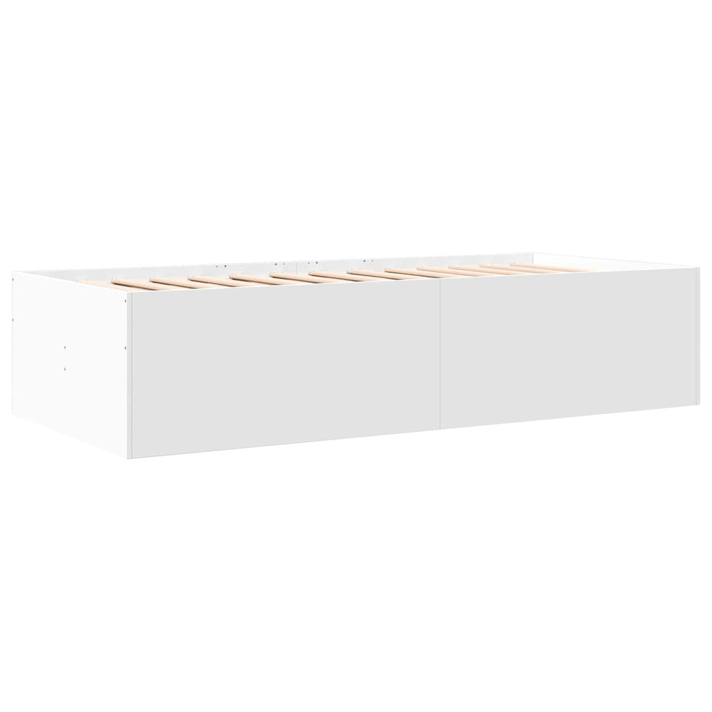 Lovos rėmas su saugojimu Balta 80 x 200 cm Apdirbta mediena