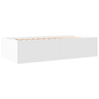 Lovos rėmas su saugojimu Balta 80 x 200 cm Apdirbta mediena