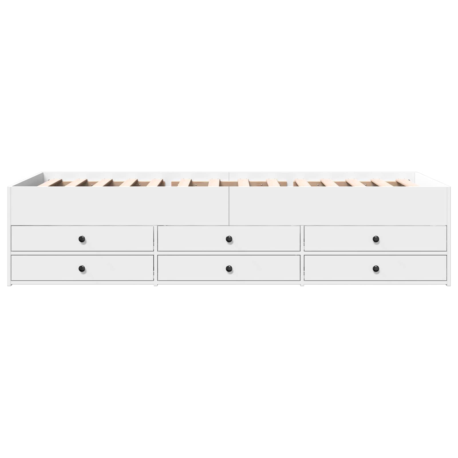 Lovos rėmas su saugojimu Balta 80 x 200 cm Apdirbta mediena