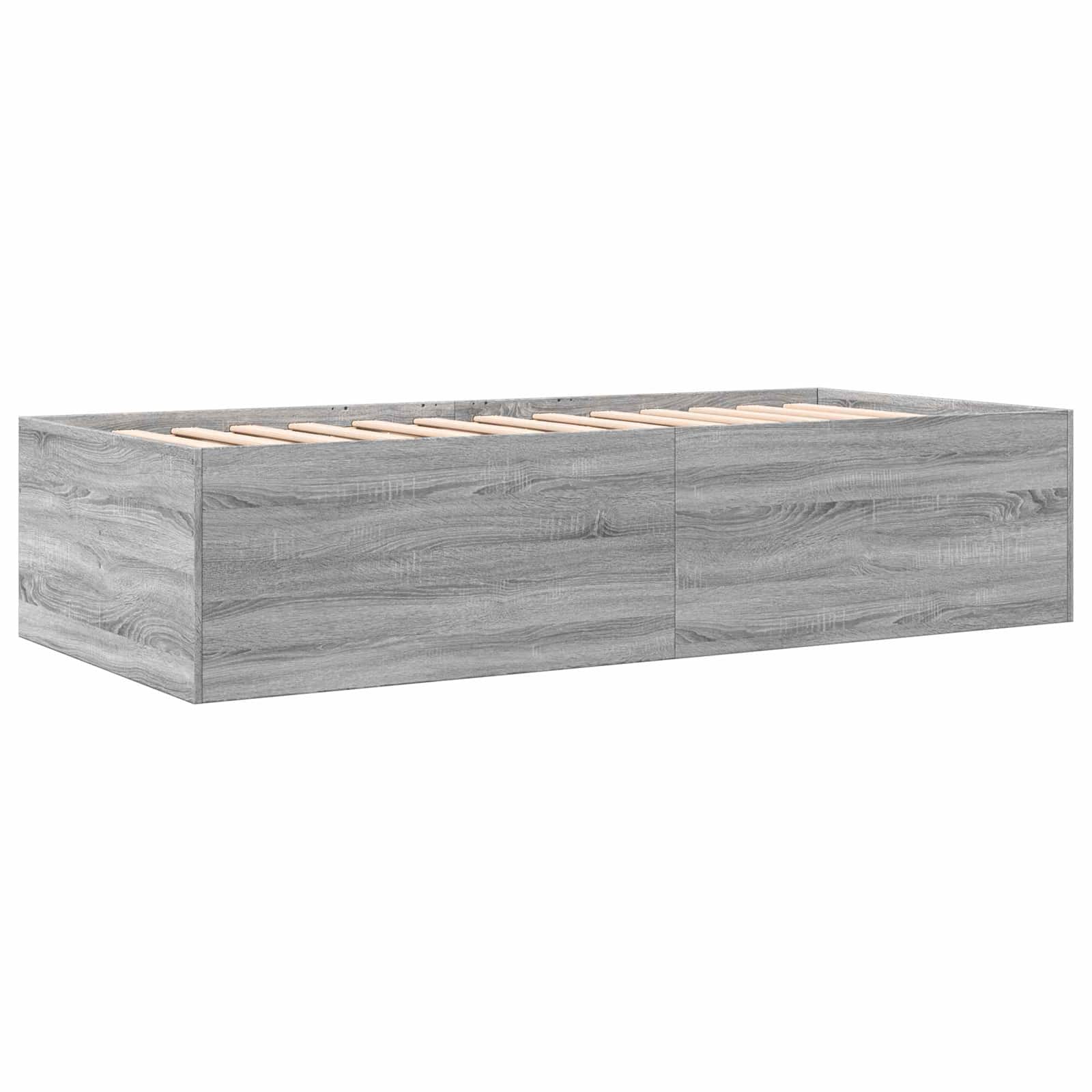 Lovos rėmas su saugojimu su stalčių Pilka Sonoma 80 x 200 cm