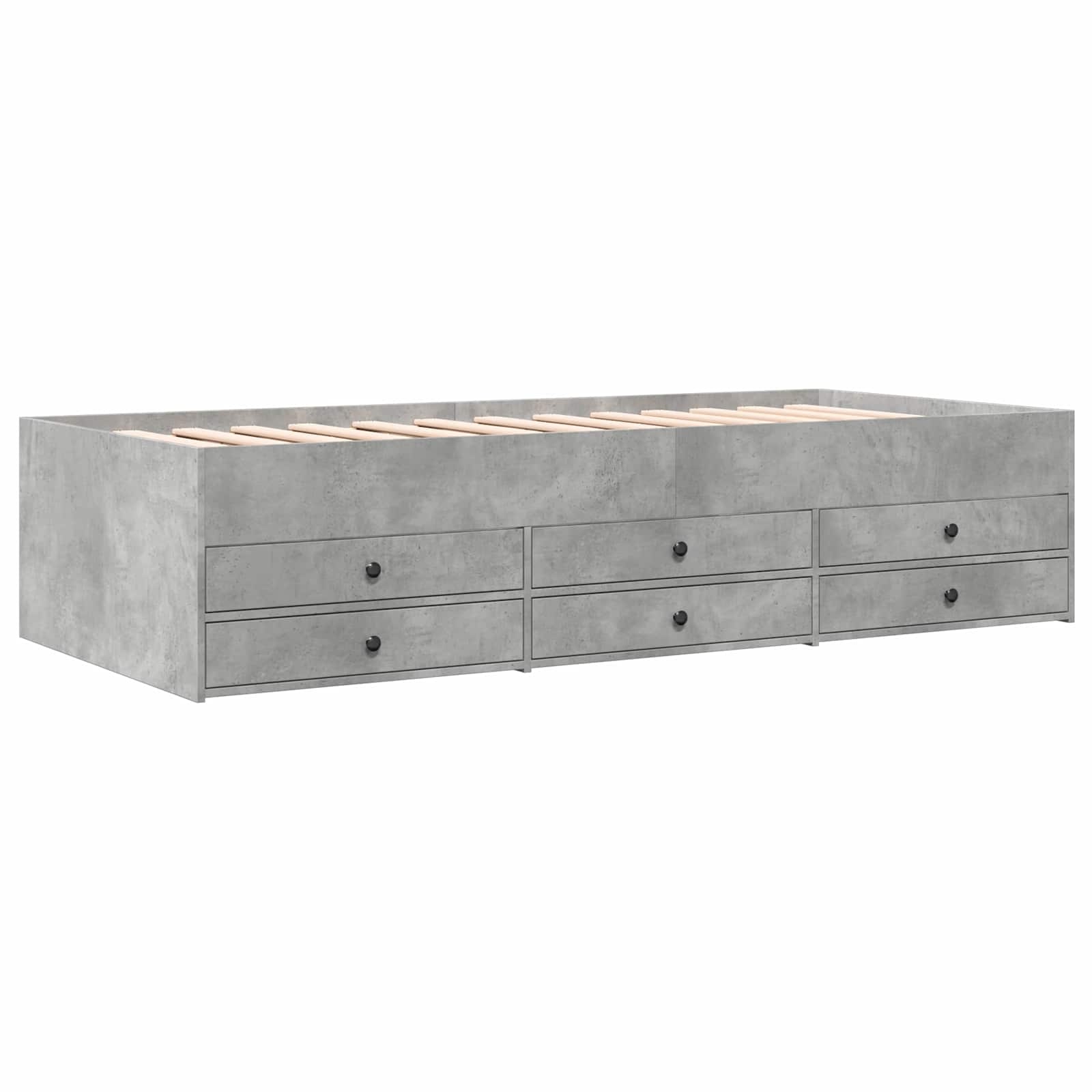Lovos rėmas su saugojimu su stalčių Betono pilka 80 x 200 cm