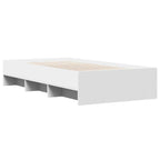 Lovos rėmas su lentyna Balta 80 x 200 cm Apdirbta mediena