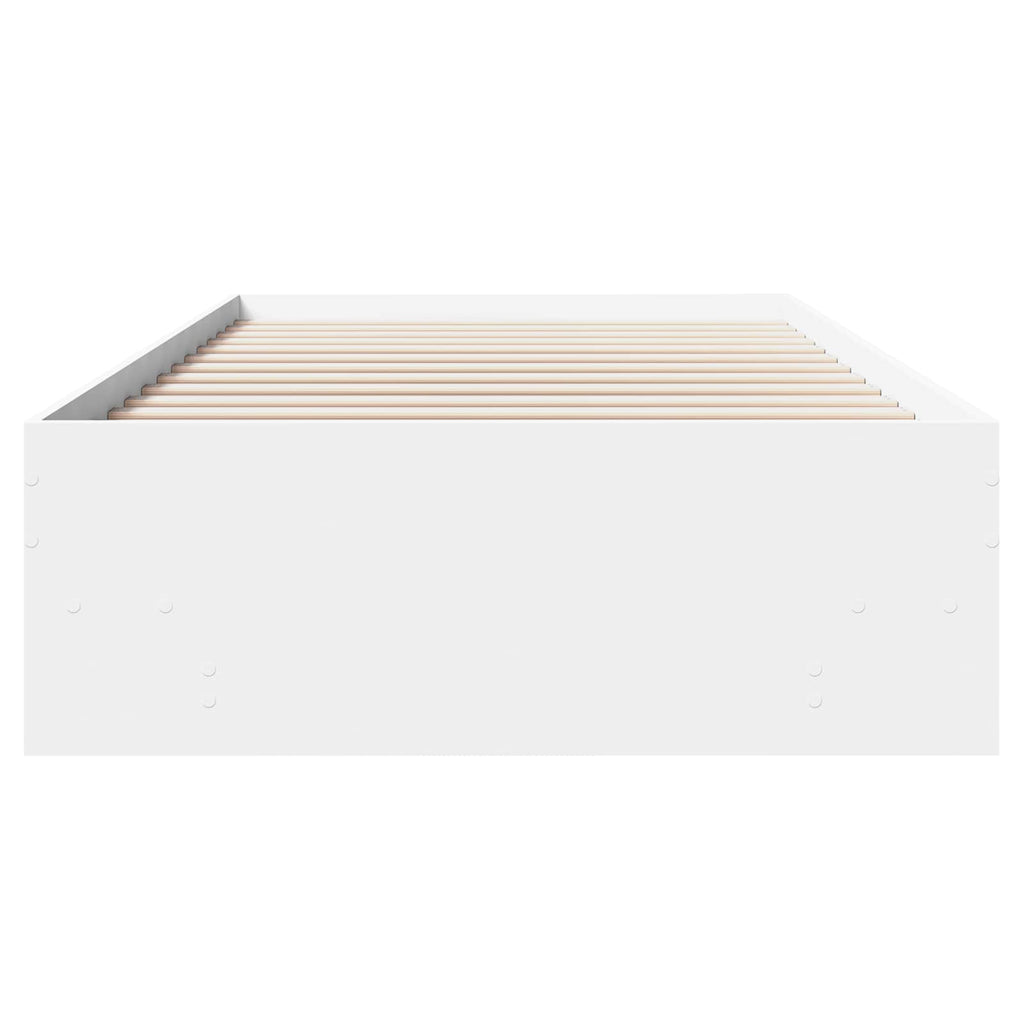 Lovos rėmas su lentyna Balta 80 x 200 cm Apdirbta mediena