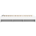 Lovos rėmas su lentyna Balta 80 x 200 cm Apdirbta mediena