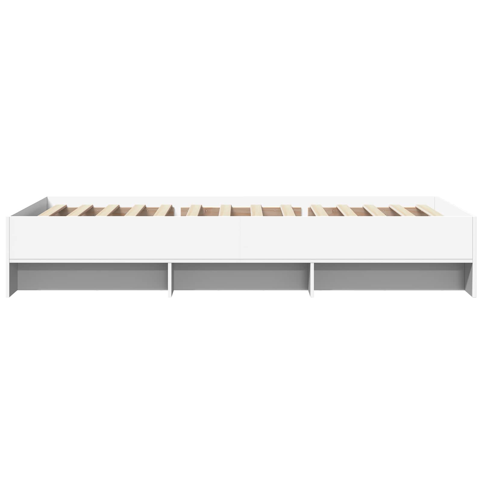 Lovos rėmas su lentyna Balta 80 x 200 cm Apdirbta mediena
