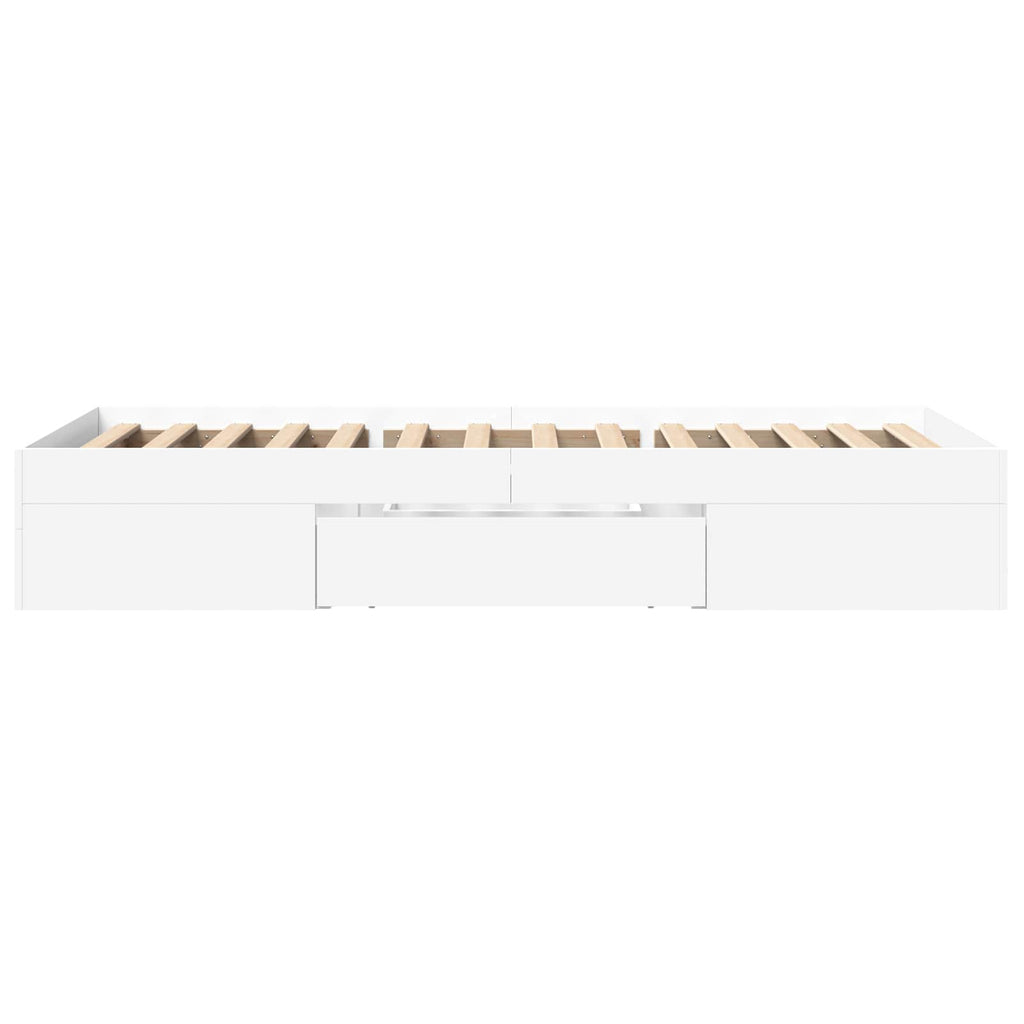 Lovos rėmas su saugojimu Balta 80 x 200 cm Apdirbta mediena