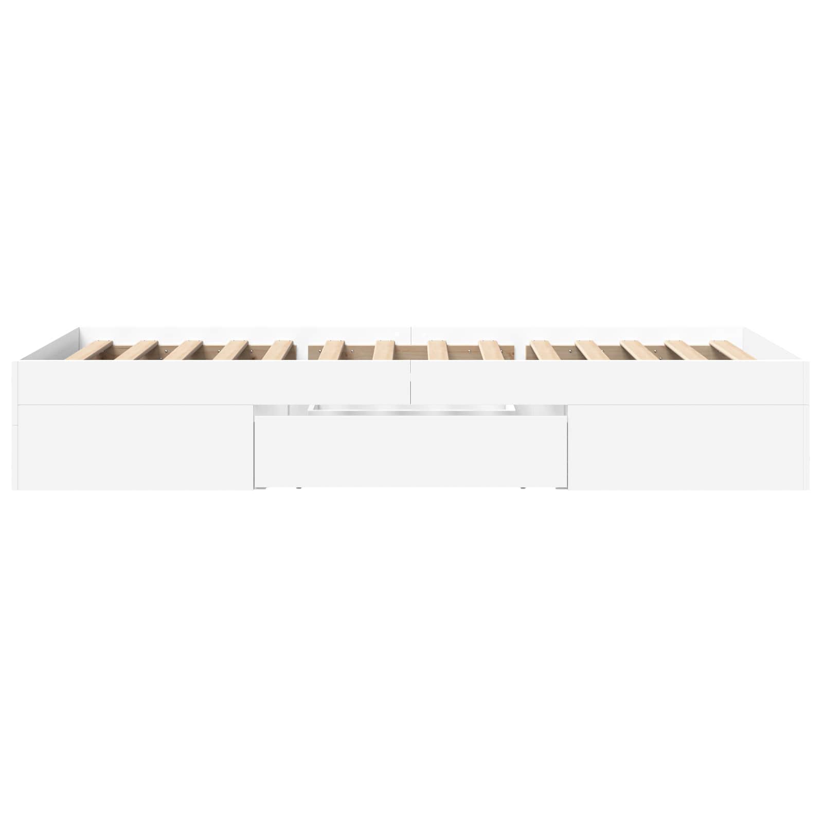 Lovos rėmas su saugojimu Balta 80 x 200 cm Apdirbta mediena