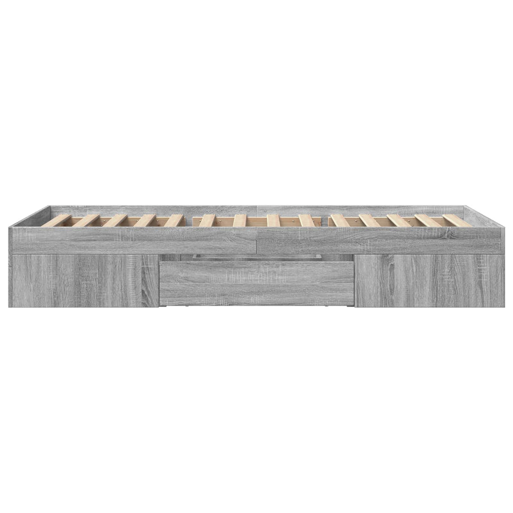 Lovos rėmas su saugojimu su stalčių Pilka Sonoma 80 x 200 cm