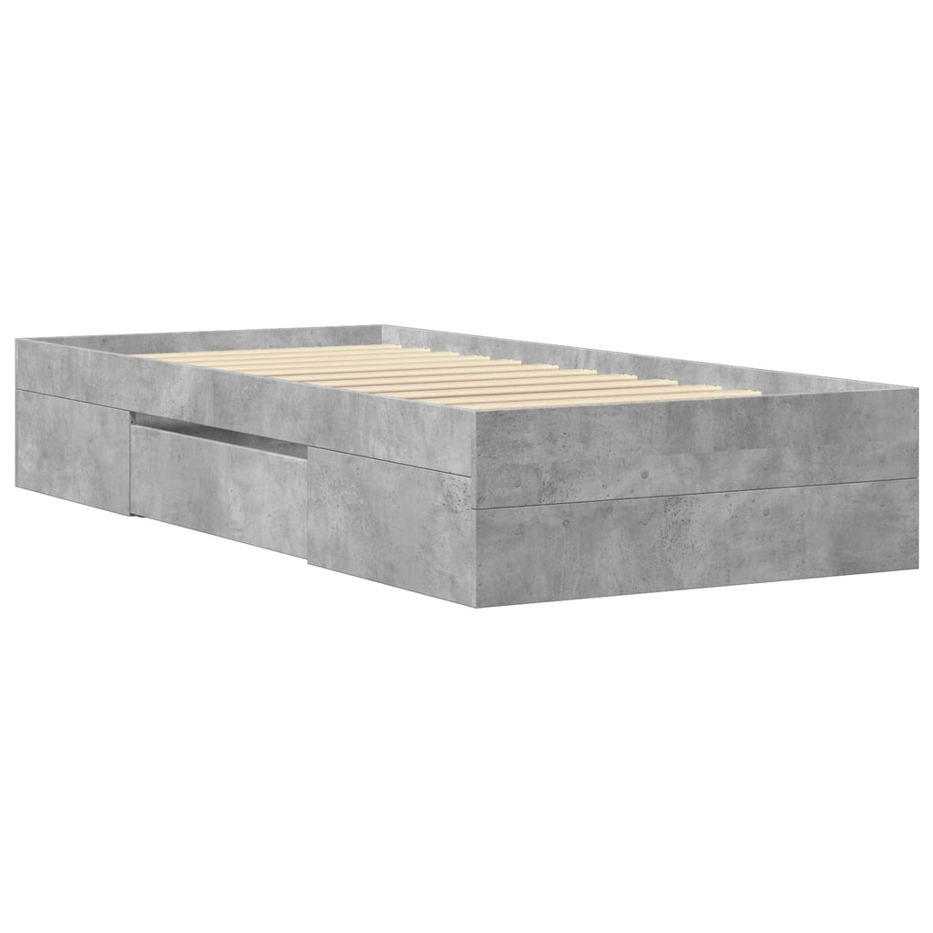Lovos rėmas su saugojimu su stalčių Betono pilka 80 x 200 cm