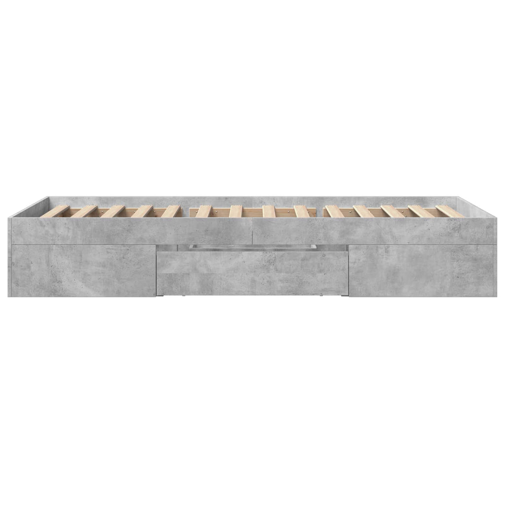 Lovos rėmas su saugojimu su stalčių Betono pilka 80 x 200 cm