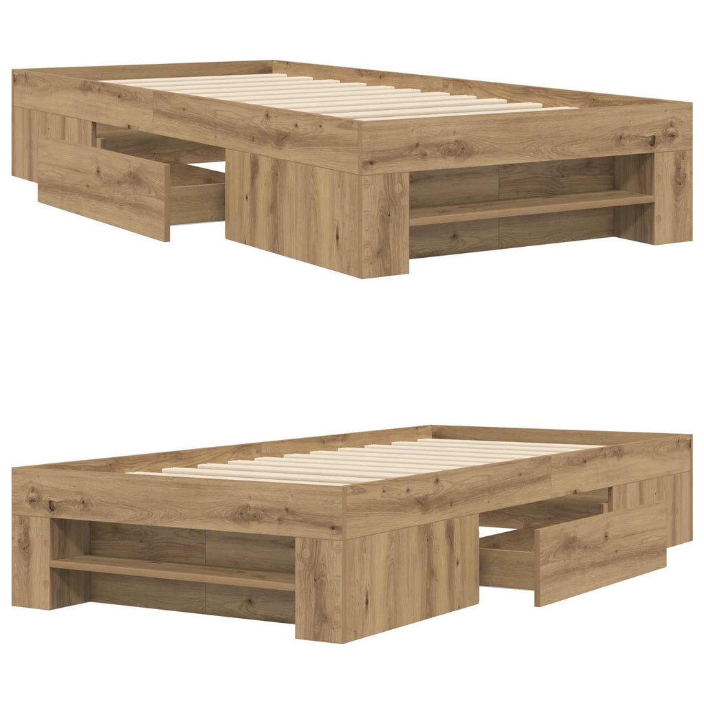 Lovos rėmas su saugojimu su stalčių Artisano ąžuolo 80 x 200 cm