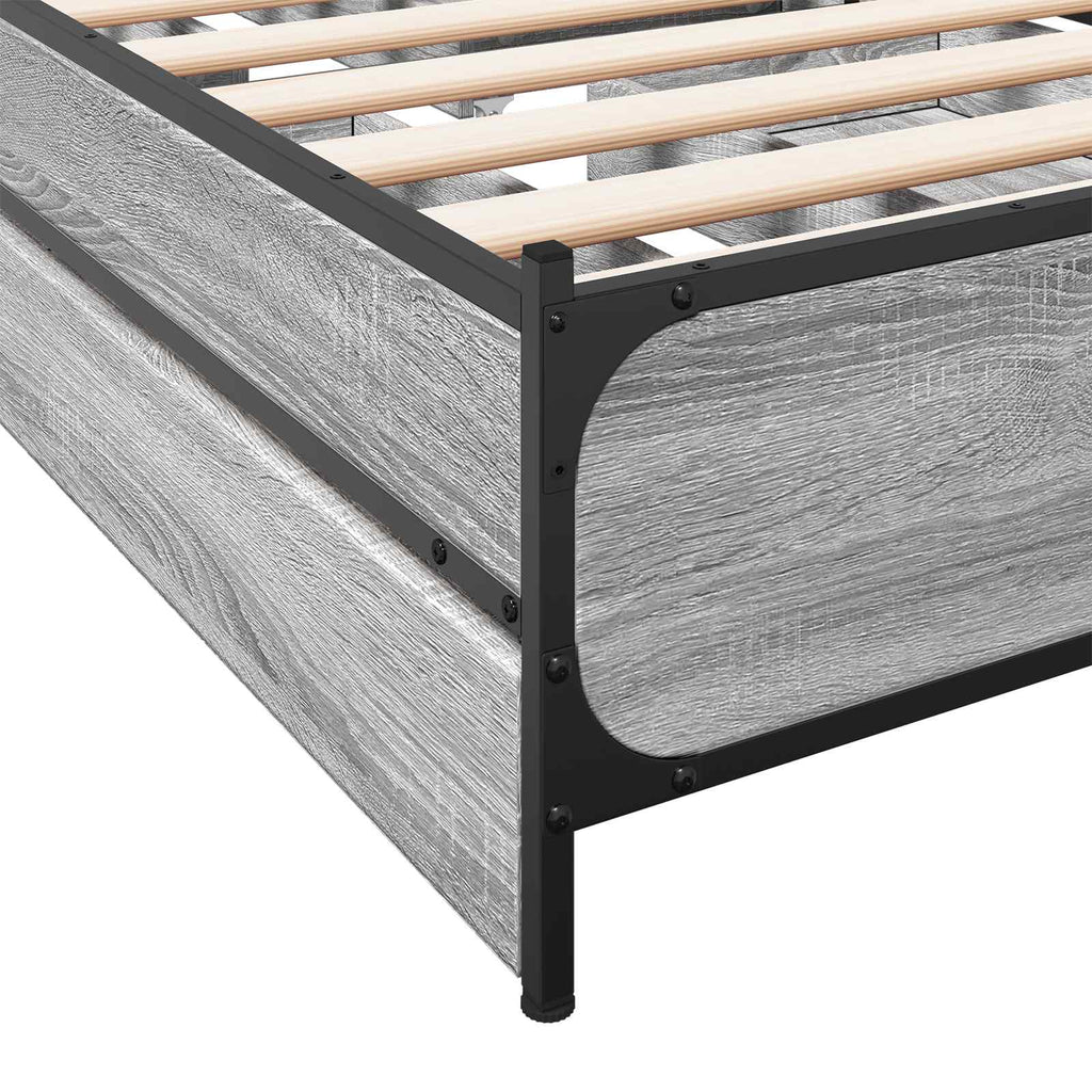 Lovos Rėmas su Galvūgaliu su stalčių Pilka Sonoma 80 x 200 cm